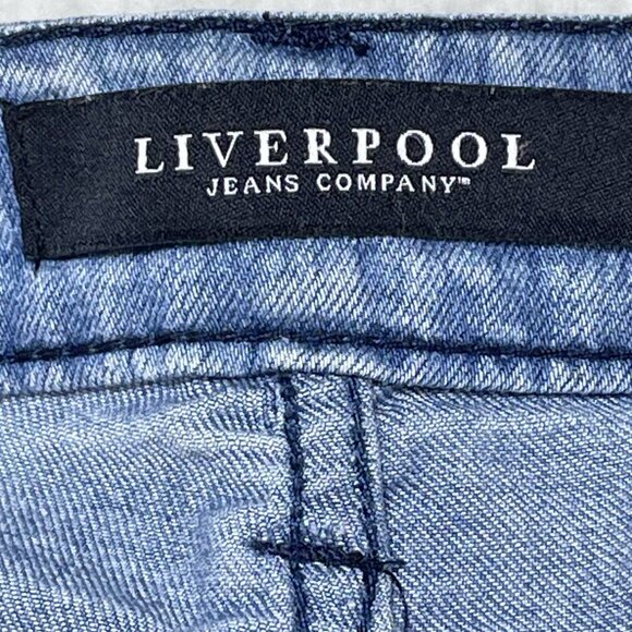 Liverpool Jeans Womens Sz 6 Blue Snake Pattern Straight Leg Mid Rise 30x27 - Picture 10 of 12